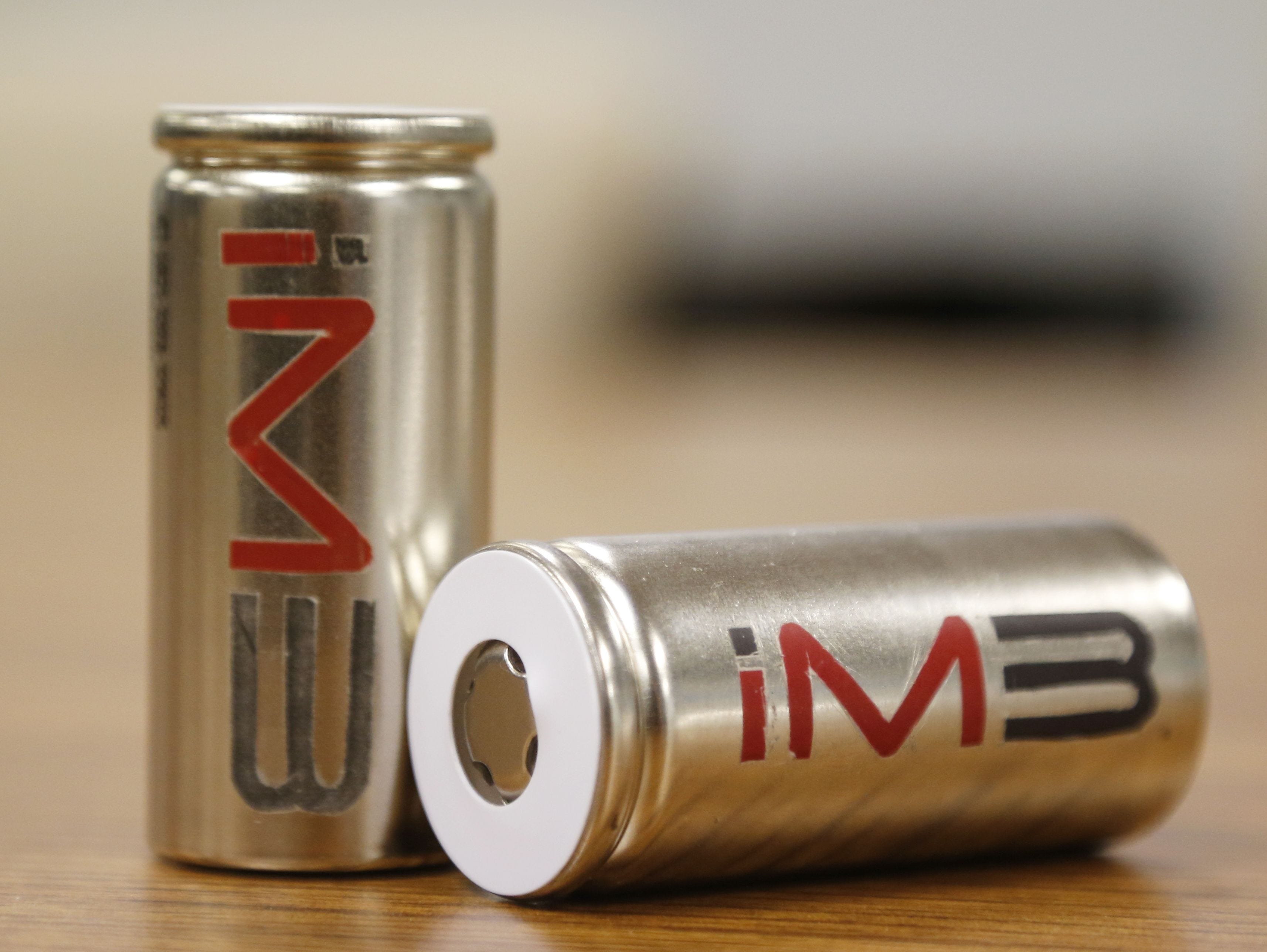 A bank of lithium ion battery cells produced by iM3NY