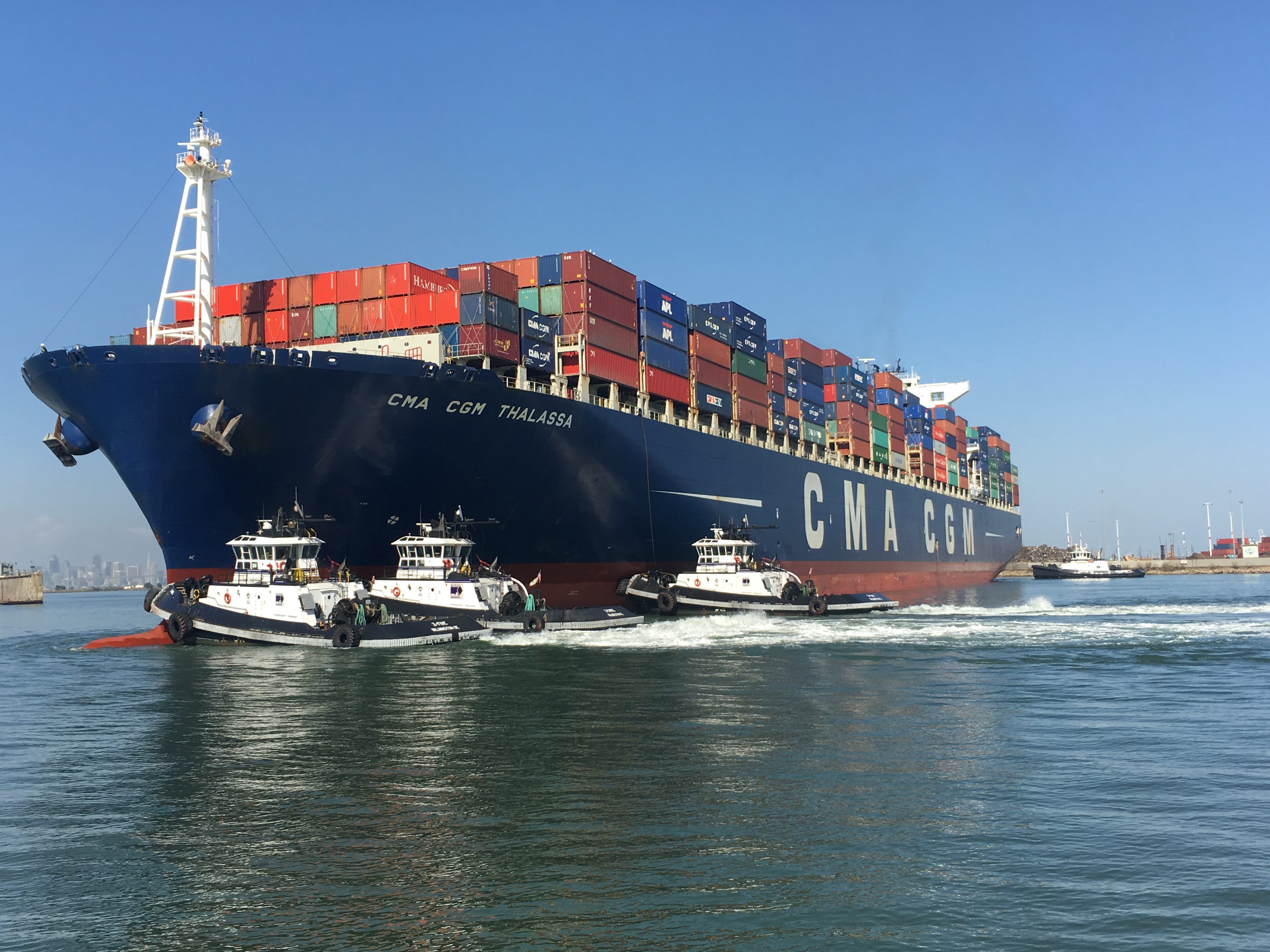 Arizona resident David Cadiz captains tugboats such as these, operating in San Francisco Bay.
