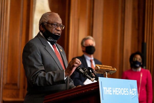 Representatives James E. Clyburn of South Carolina speaking at a press event in the Capitol Building in September.