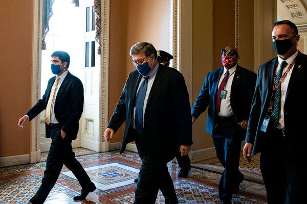 Attorney General William P. Barr in the Capitol last month.