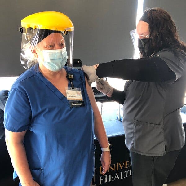Angela Mattingly, a housekeeper at University of Iowa Hospital, on Monday.