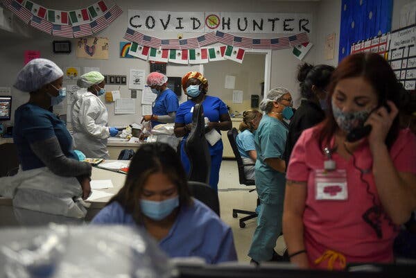 A Covid-19 unit at United Memorial Medical Center in Houston over the weekend.