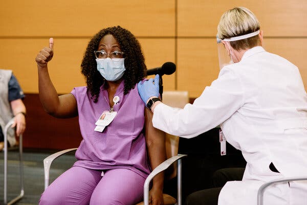 Dr. Sylvia Owusu-Ansah received the Pfizer vaccine on Monday.