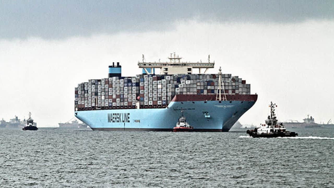 The MÆRSK MC-KINNEY MØLLER, the largest container ship in the world when it was built. (Photo: A.P. Møller - Mærsk)