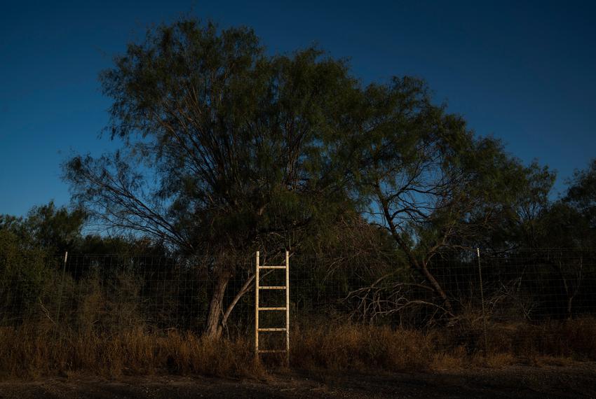 Mendoza has placed approximately 300 ladders on his 400 acre ranch so that people that are crossing the border don’t damage …