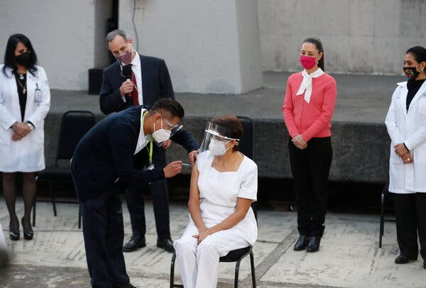 María Ramírez, a nurse, was the first person in Mexico to get vaccinated for Covid-19. “This is the best gift that I could have received in 2020,” she said.