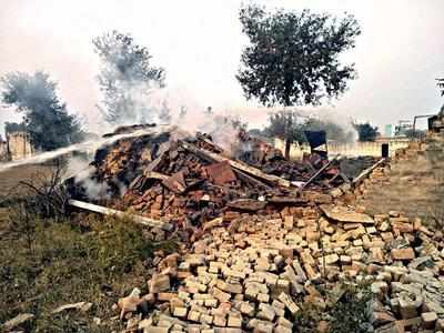 The factory was situated on a field in Farukhnagar