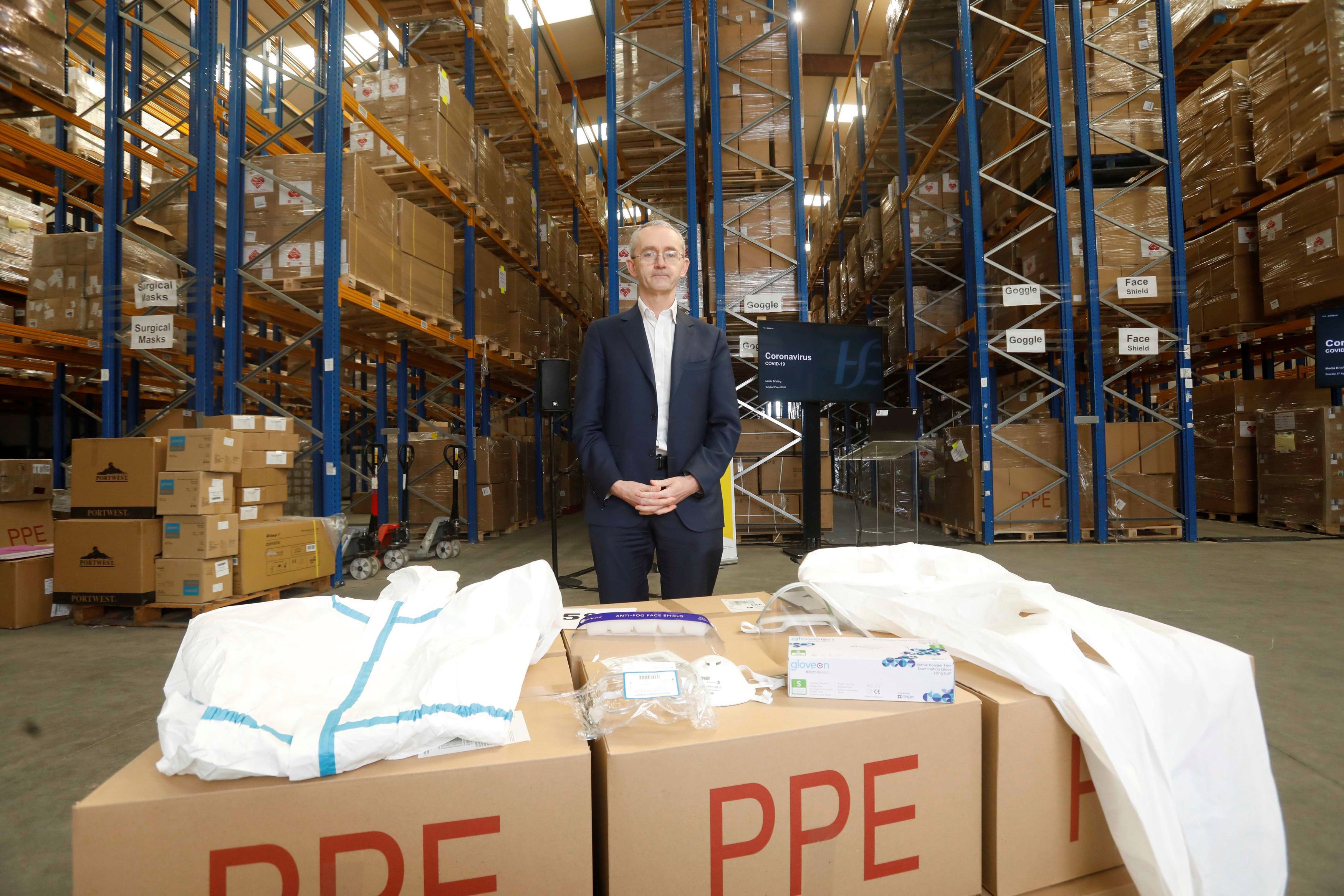 HSE Prof Martin Cormican in April with Chinese PPE