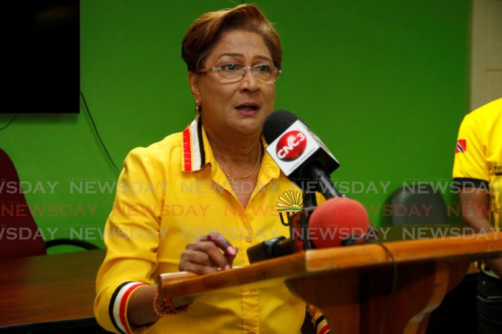 UNC leader Kamla Persad-Bissessar. -File photo/Marvin Hamilton -