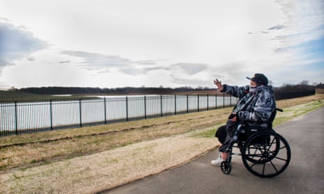 Sean McFarlane describing where his home used to be.