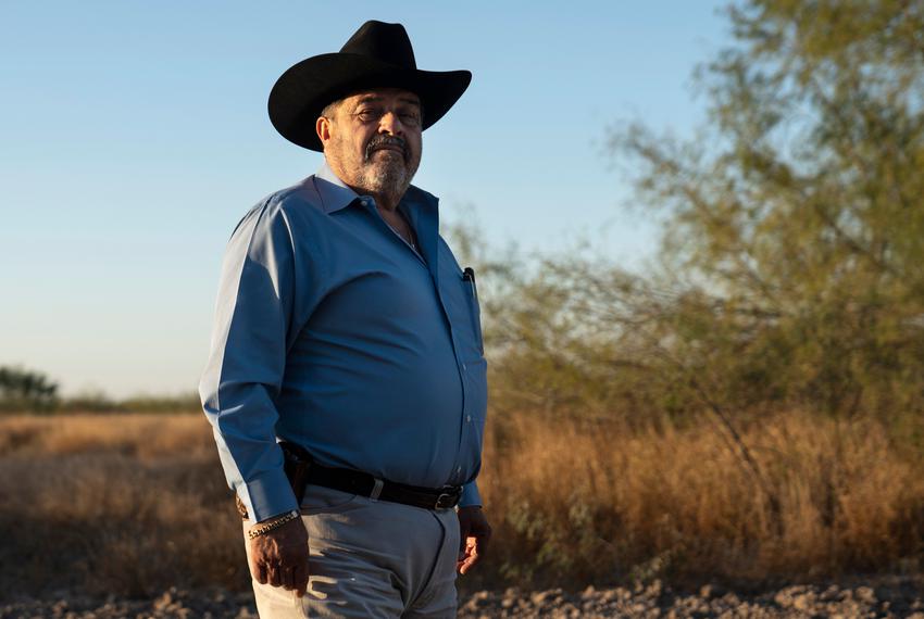 Ociel Mendoza at his ranch in La Grulla. The U.S. government has requested to take possession of Mendoza’s land under the De…