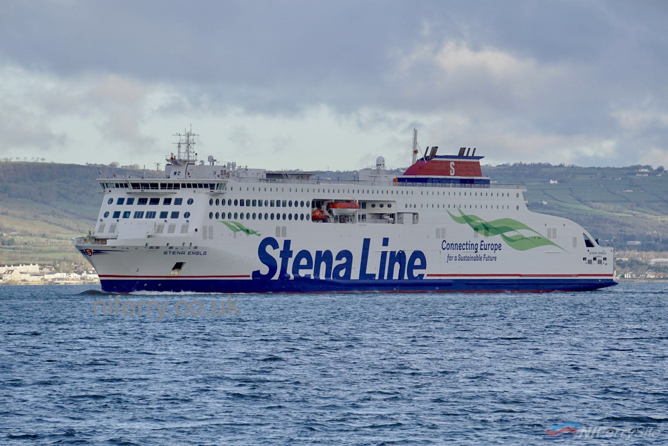 STENA EMBLA arrives in Belfast for the first time on the morning of January 2, 2020. © Steven Tarbox / niferry.co.uk.