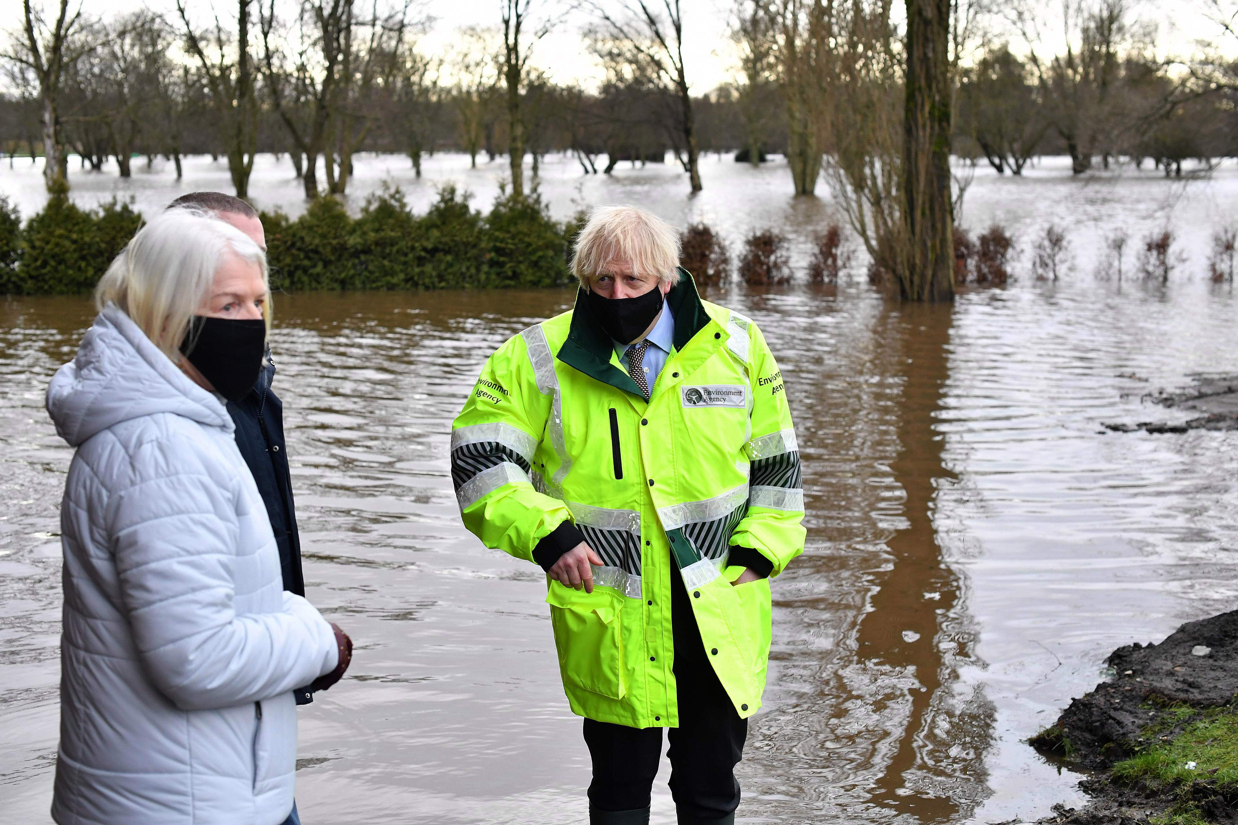 The PM spoke to locals affected by the flooding in Didsbury