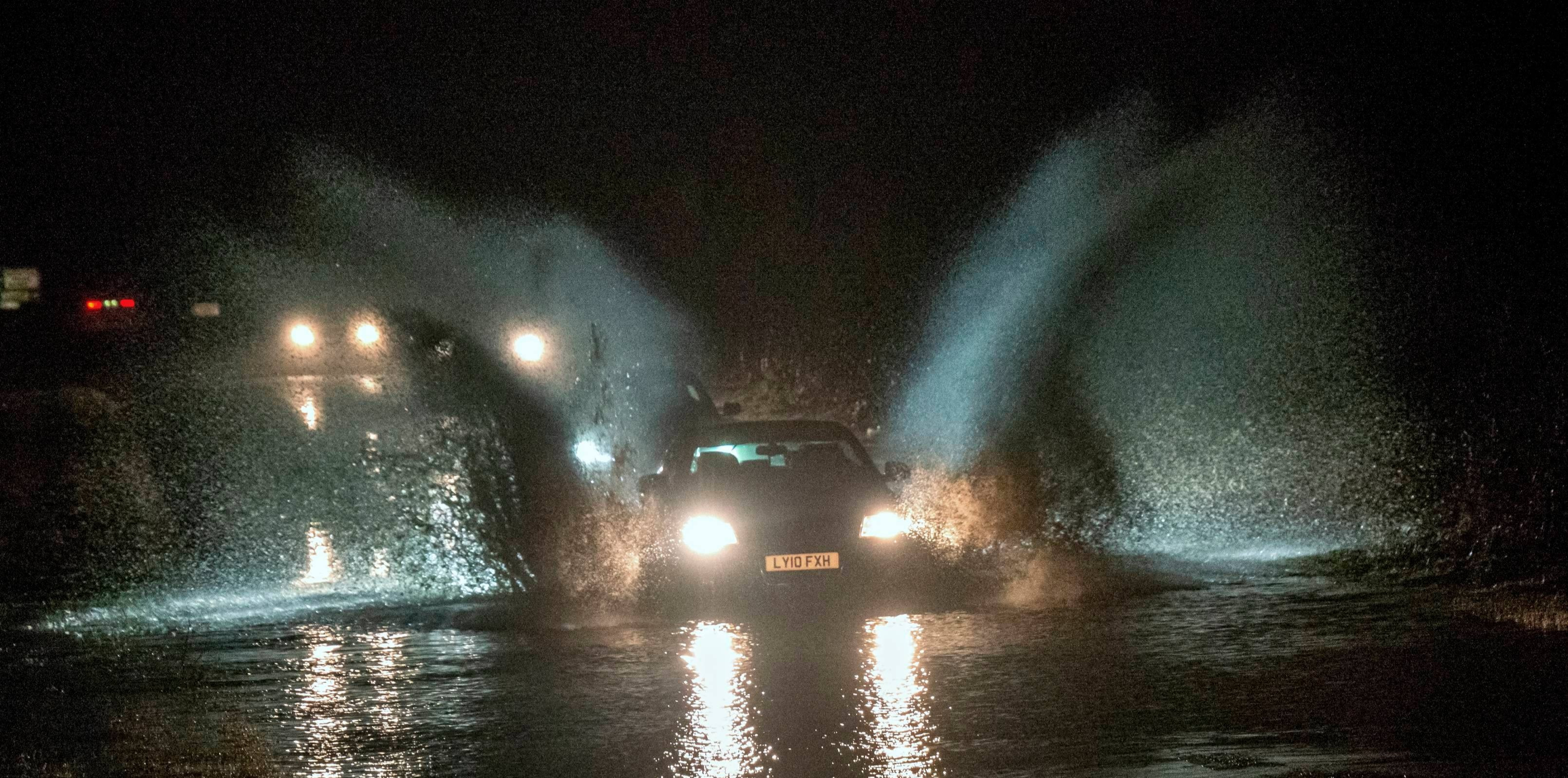 Heavy rain last night caused flooding on the A595 Cumbria