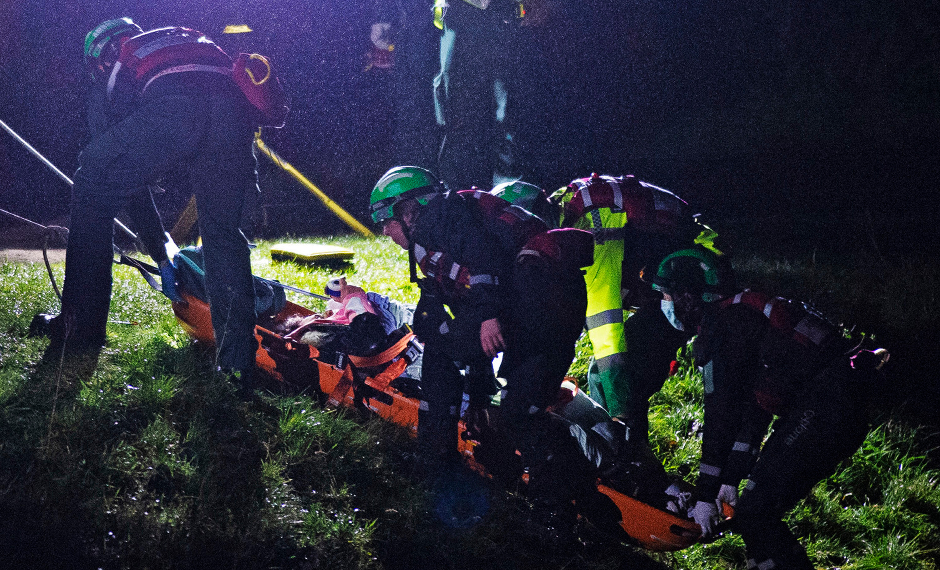 Emergency services rescued a person from the River Cray in Orpington, South London last night