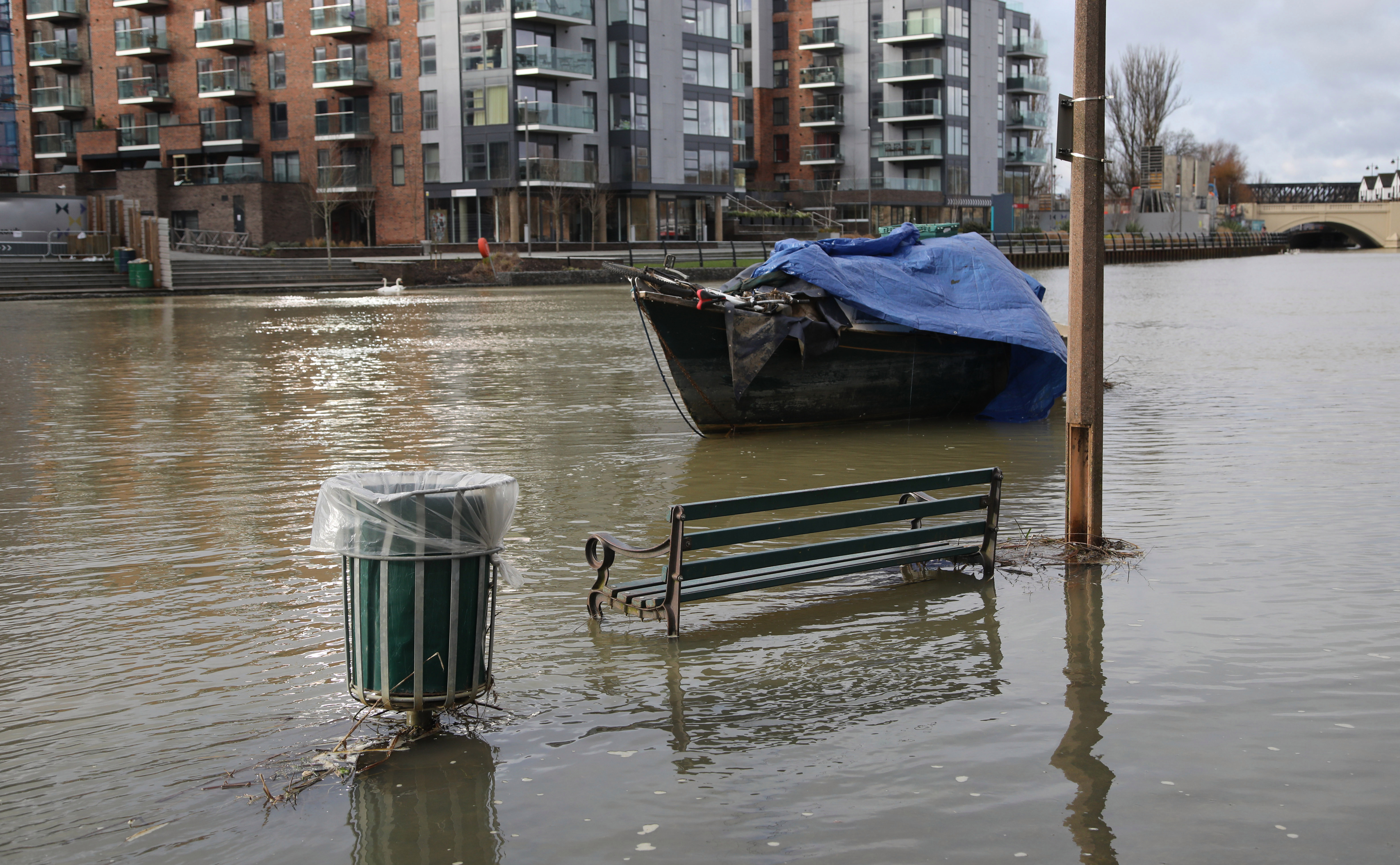 The River Nene in Cambridgeshire has overflowed 