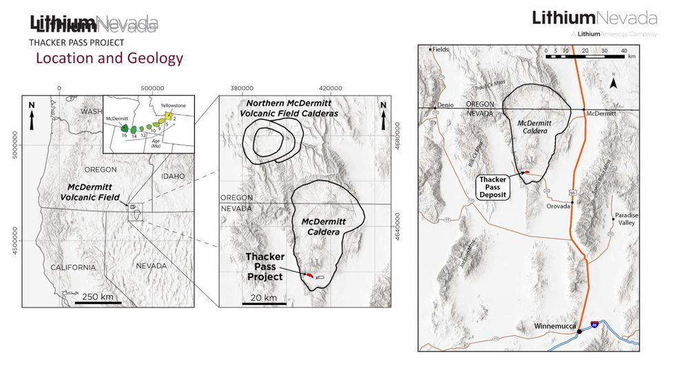 The location of he Lithium Nevada mine at Thacker Pass from the Draft Environmental Impact...