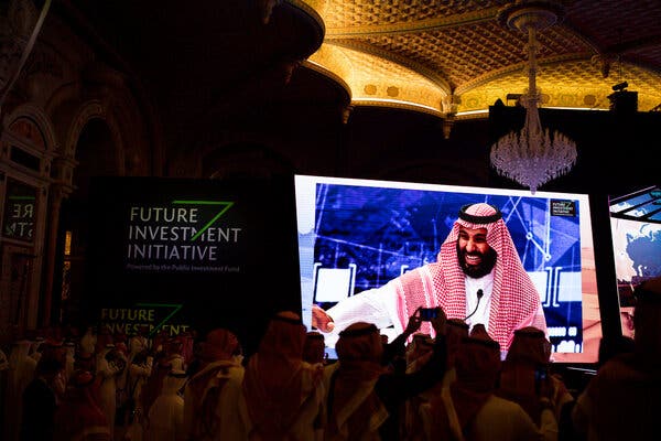 Crown Prince Mohammed bin Salman at the Future Investment Initiative in Riyadh, Saudi Arabia, in 2018.