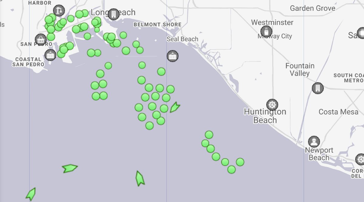 trans-Pacific container ships