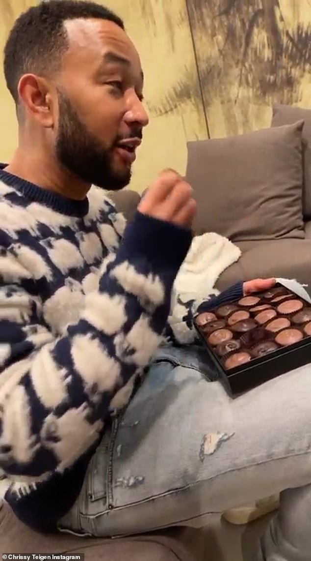 Mouth-watering: 'Oh yeah, that's good,' he said as he bit down. The peanut butter cup was thick enough to have an audible crunch and it was filled with gooey rather than pasty cream