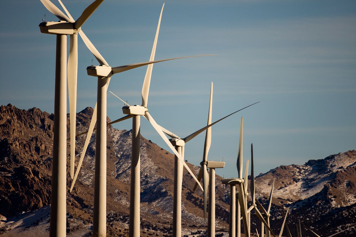 Wind turbines that are part of the Milford Wind Corridor Project north of Milford, Beaver County, are pictured on Friday, Jan. 15, 2021.