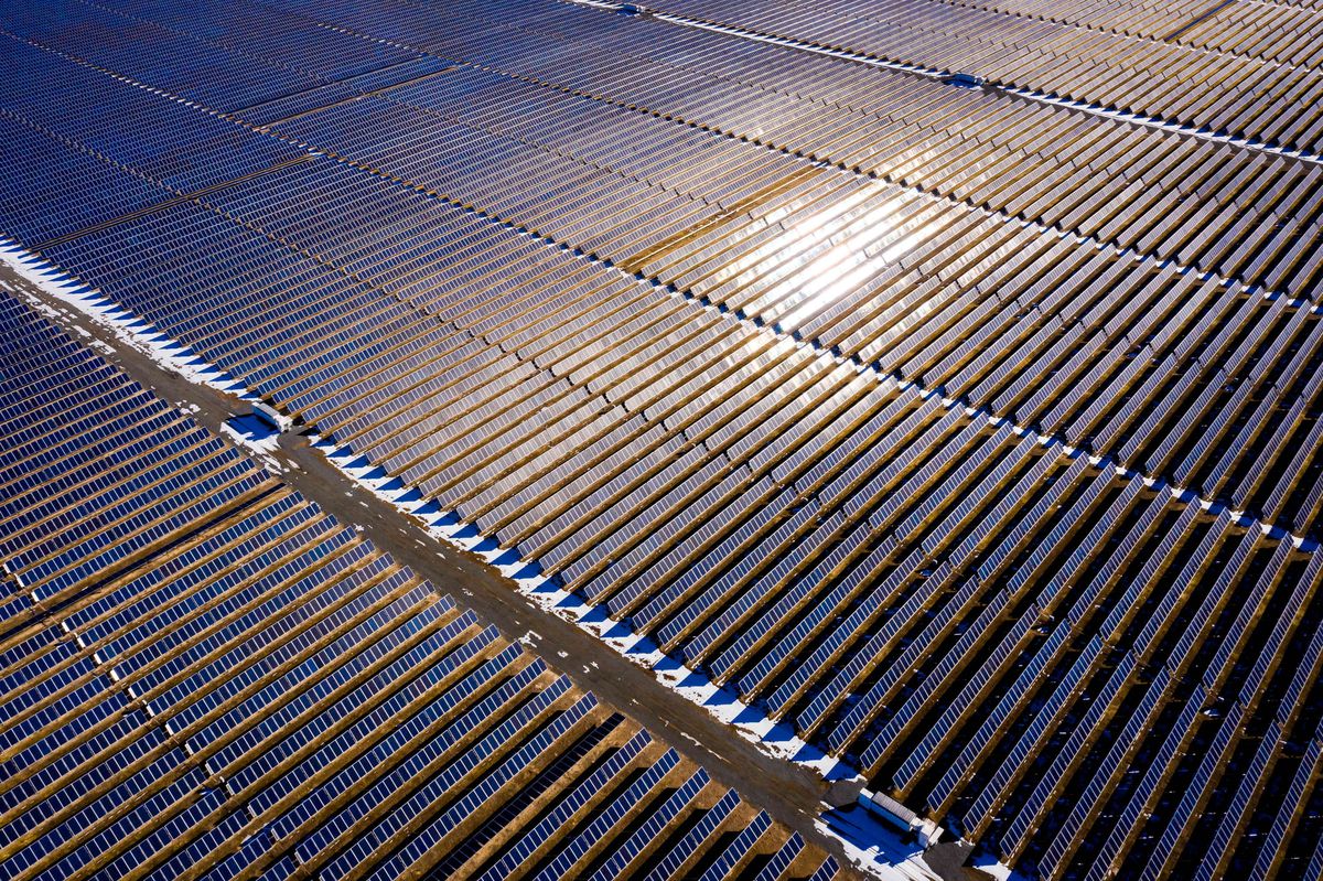 A photovoltaic solar panel installation north of Milford, Beaver County, is pictured on Friday, Jan. 15, 2021.