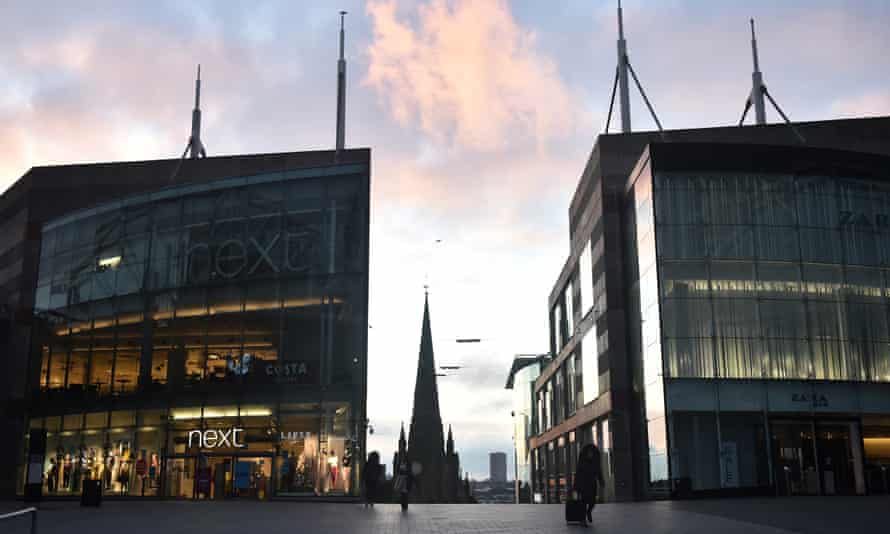 A deserted Bull Ring shopping centre in Birmingham earlier this month