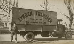 An early Lynden Transfer truck and driver. (Photo: Lynden, Inc.)