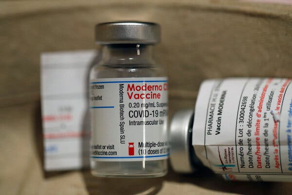 A vial of the Moderna Covid-19 vaccine with 10 doses. Moderna is seeking to pack 15 doses into a vial in the future.