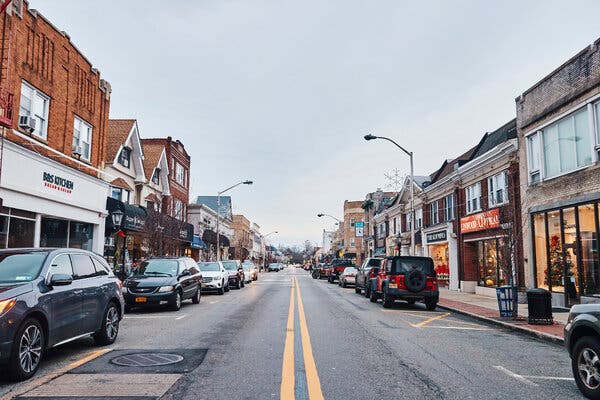 Storefronts in Westwood, N.J. Despite the pandemic, some shops are seeing an uptick in business as more people stay home.