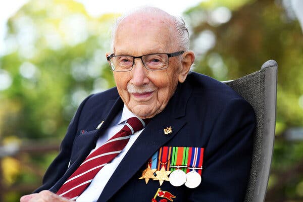 Captain Tom Moore at his home in September.