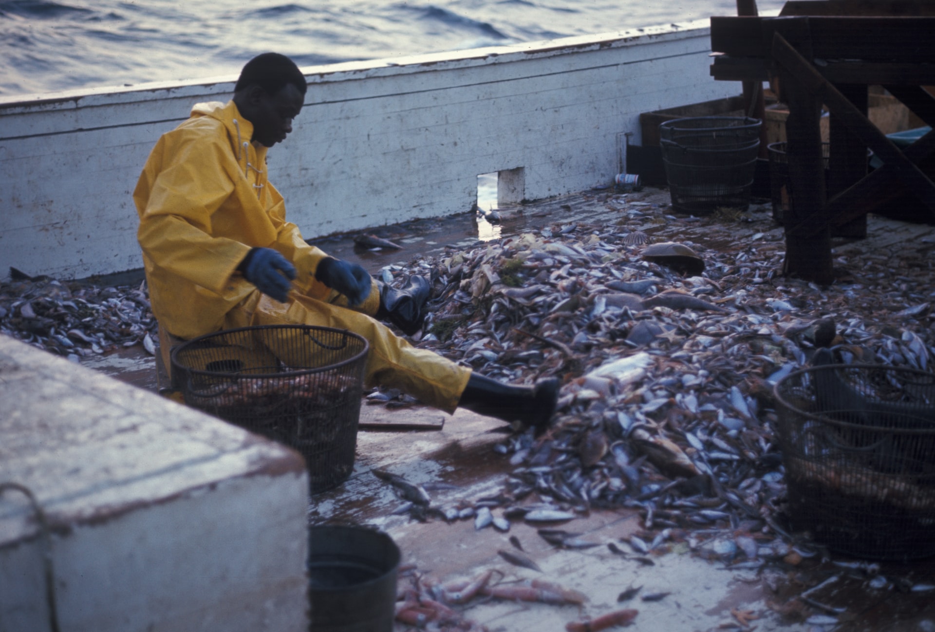 Man on fishing boat