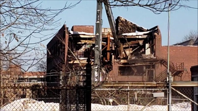 WATERBURY - Demolition begins at the former Anaconda American Brass complex off Freight Street.