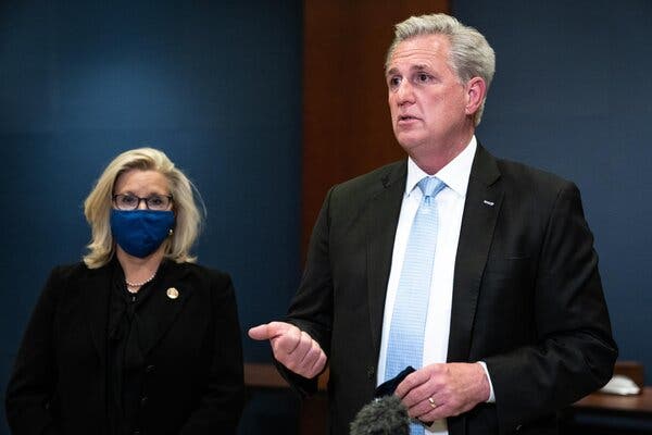 House Minority Leader Kevin McCarthy speaking at a news conference earlier this month.
