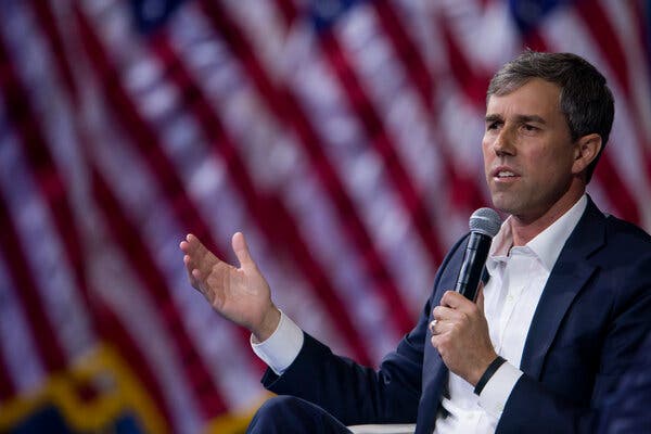 Beto O’Rourke during his presidential run in 2019. “We are nearing a failed state in Texas,” he said on MSNBC this week. “And it has nothing to do with God or natural disasters. It has everything to do with those in positions of public trust who have failed us.”