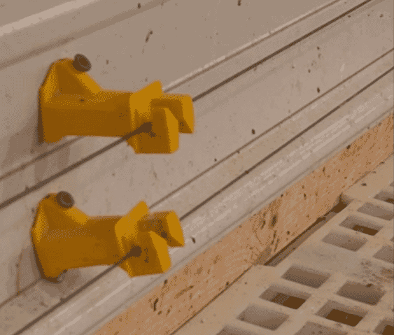 Figure 11. Electrified deterrent wire placed along the perimeter walls and pen partitions.