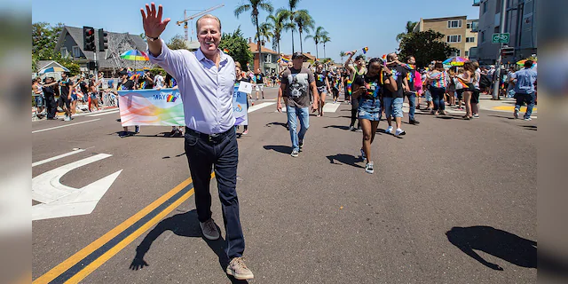 San Diego Mayor Kevin Faulconer participates in the San Diego Pride Parade at Balboa Park on July 14, 2018 in San Diego, California. 