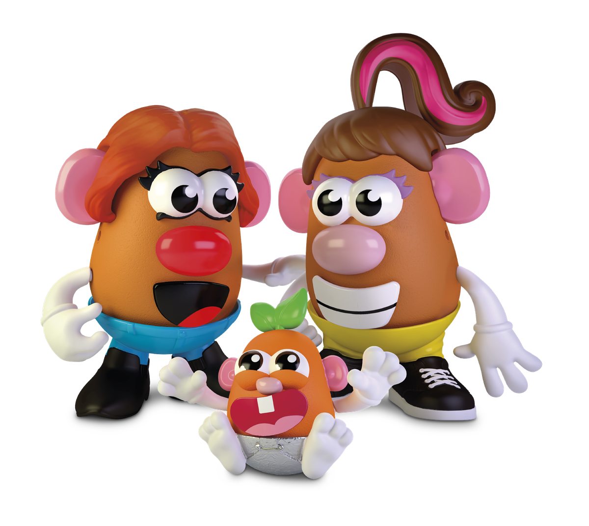 Create Your Own Potato Family , with two moms watching over a happy potato baby