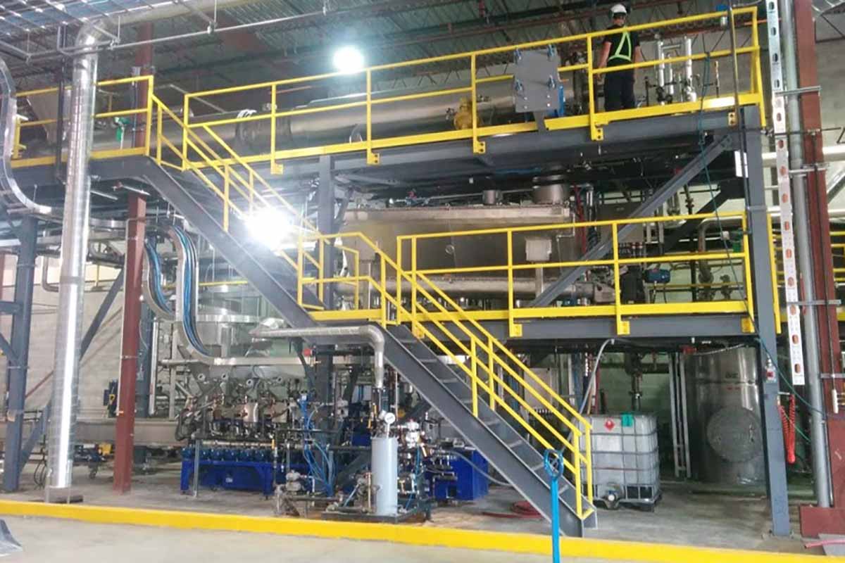 Inside the Polystyvert facility.