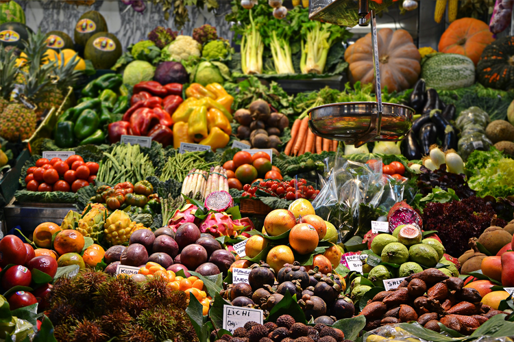 Fresh produce at a grocery store.