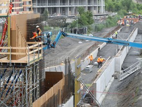 Construction along the Trillium Line O-Train South Extension at the Walkley Station on Friday. TONY CALDWELL, Postmedia.