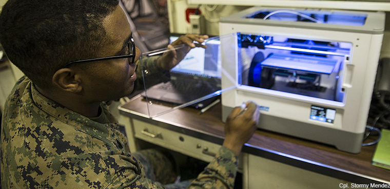 3d printing (Photo Cpl. Stormy Mendez)