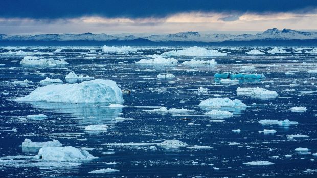 Icebergs near Ilulissat, Greenland. Climate change is having a profound effect in Greenland, with glaciers and the Greenland ice cap retreating. Photograph: Ulrik Pedersen/NurPhoto via Getty Images