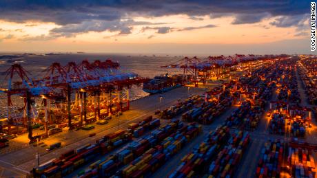  A cargo ship seen at Yangshan Deepwater Port in Shanghai last October. Shipping data companies say they&#39;ve lost information about ships in Chinese waters in recent weeks.