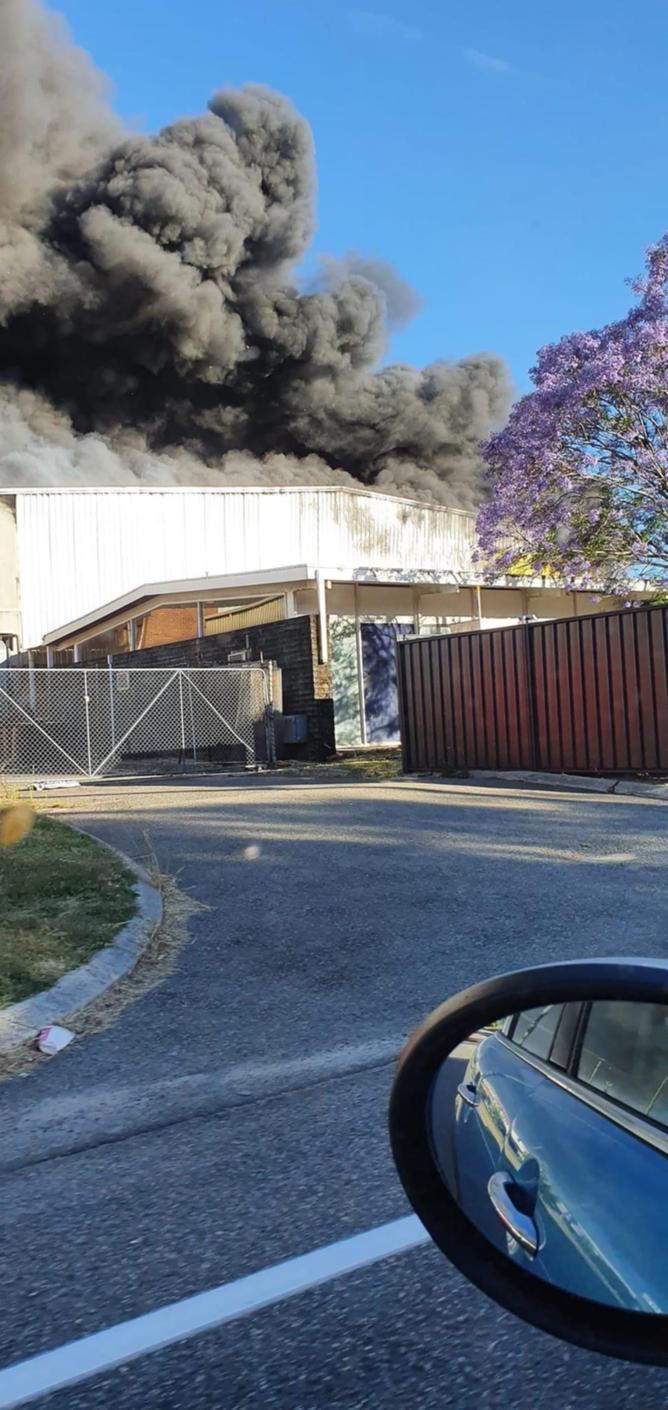 Fire has engulfed Atlas Linen in Belmont
Credit: Katherine LeeAnne/Facebook