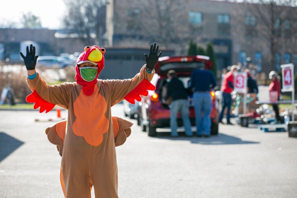 Someone Dressed As A Turkey For The Goodman Community Centers Annual Thanksgiving Drive