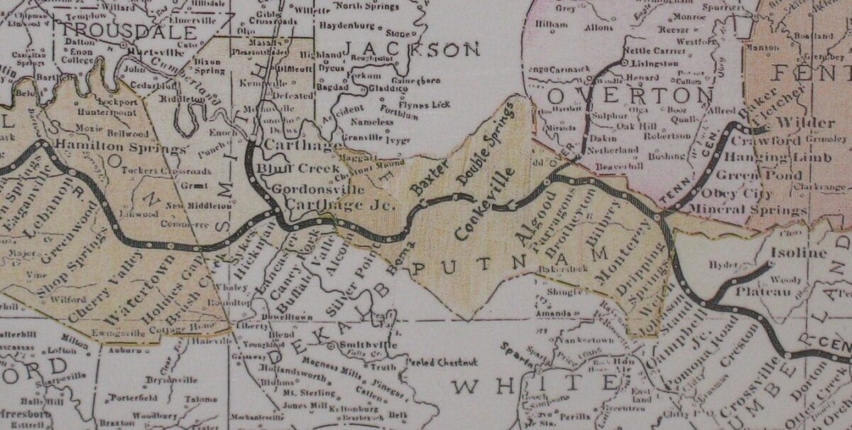 The Tennessee Central's route. (Image: tnhistoryforkids.org)