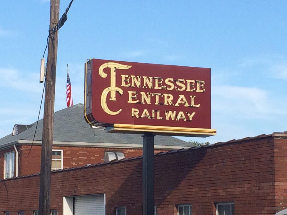 The Tennessee Central Railway neon sign. (Photo: Tennessee Central Railway Museum)