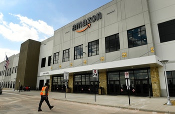 THORNTON, CO - FEBRUARY 19: An employee returns from lunch at Amazon's Fulfillment Center on March 1...