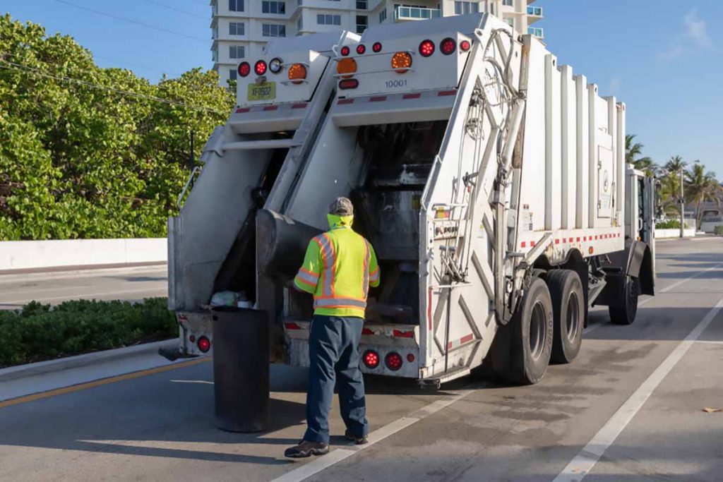 Hauler at work loading materials into truck